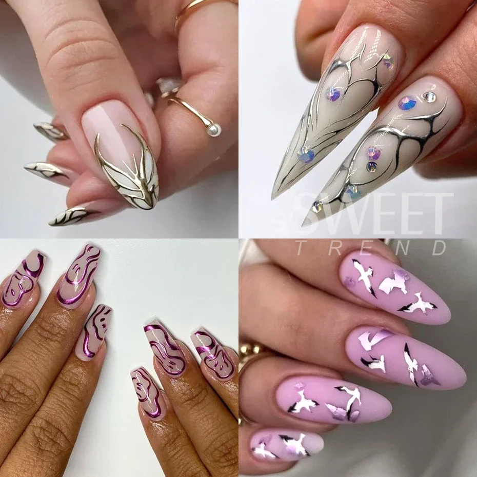 12/24 Colors Metallic Pigment Nail Chrome Y2K Powder Mirror Effect Rubbing On Dust UV Gel Polish DIY Flakes Manicure Accessories