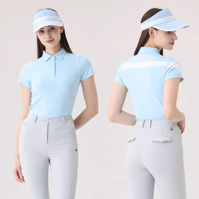 AW Golf Women's Clothing Set Summer Short Sleeved T-shirt Fashion Breathable Top Korean Golf Wear Ladies High-waist Shorts