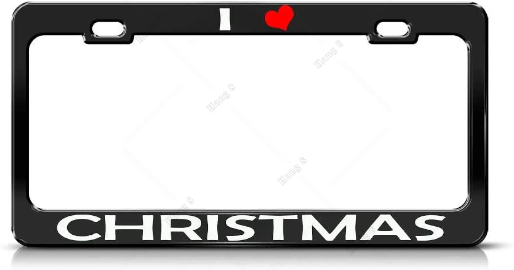 

Metal License Plate Frame I Love Christmas Car Accessories Black 12x6 Inch Holiday Car Decor Plate Frame for US CA Standard