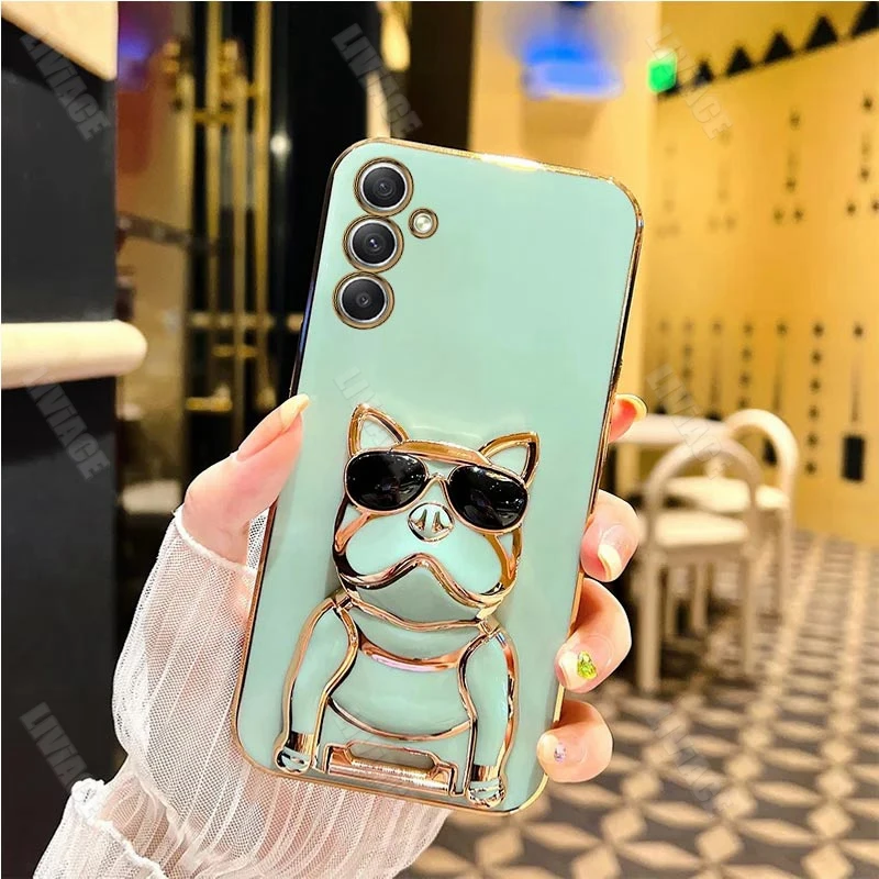 Étui de support de placage Bulldog pour lunettes de soleil pour Samsung Galaxy A05 A05S A14 A54 A04 A34 A24 M14 4G 5G_voghion.com