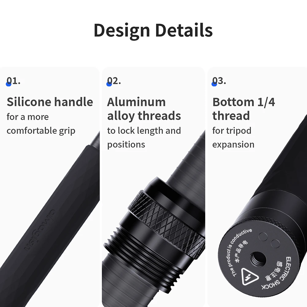 Bastone selfie invisibile in carbonio per action cam_voghion.com