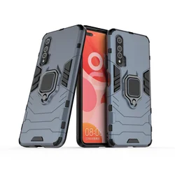 Ultimate Armor Shockproof Phone Case with Metal Ring Stand and Bumper Protection for Nova 7 (Blue)