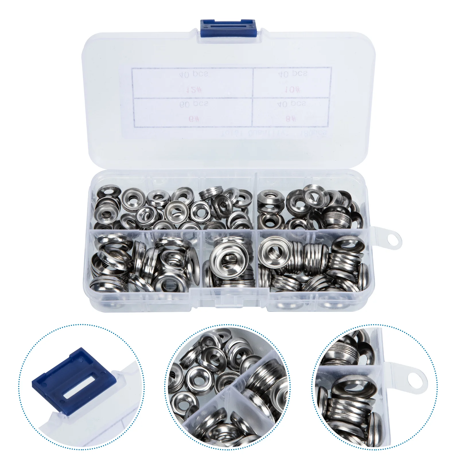 

180 Pcs Flat Head Screw Cup Gasket Glass Washing Machine Decorative Stainless Silver