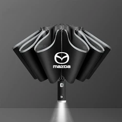 Fully Automatic Reflective Car Sun Umbrella Folding Sunshade (Black. Mazda)