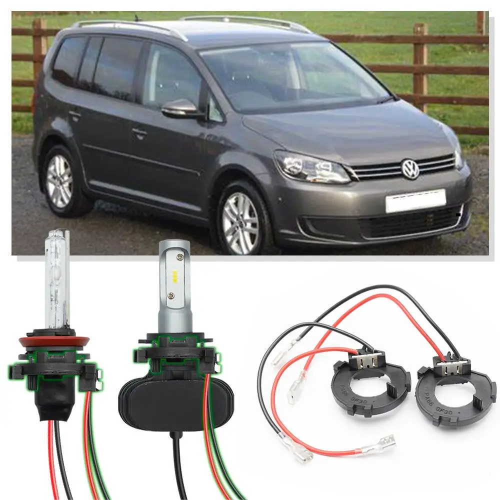 2PCSH7LEDHIDHeadlightRetainerBulbHolderHeadlampSocketAdapter