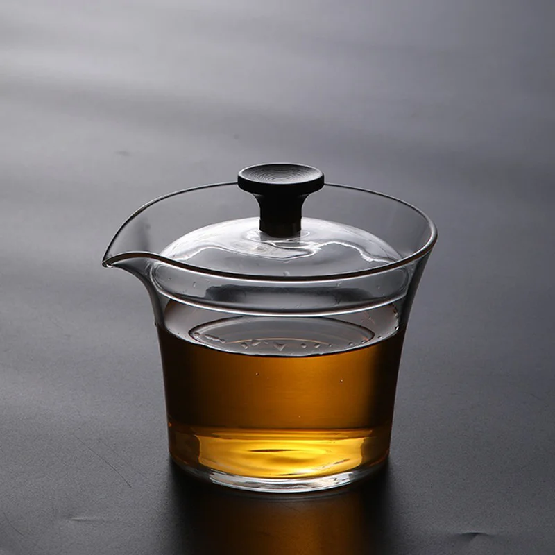 Japanese Style Heat-resistant Glass Gaiwan Puer Tea Cup and Lid Tea Bowl Chawan Chahai Kung Fu Set Accessories