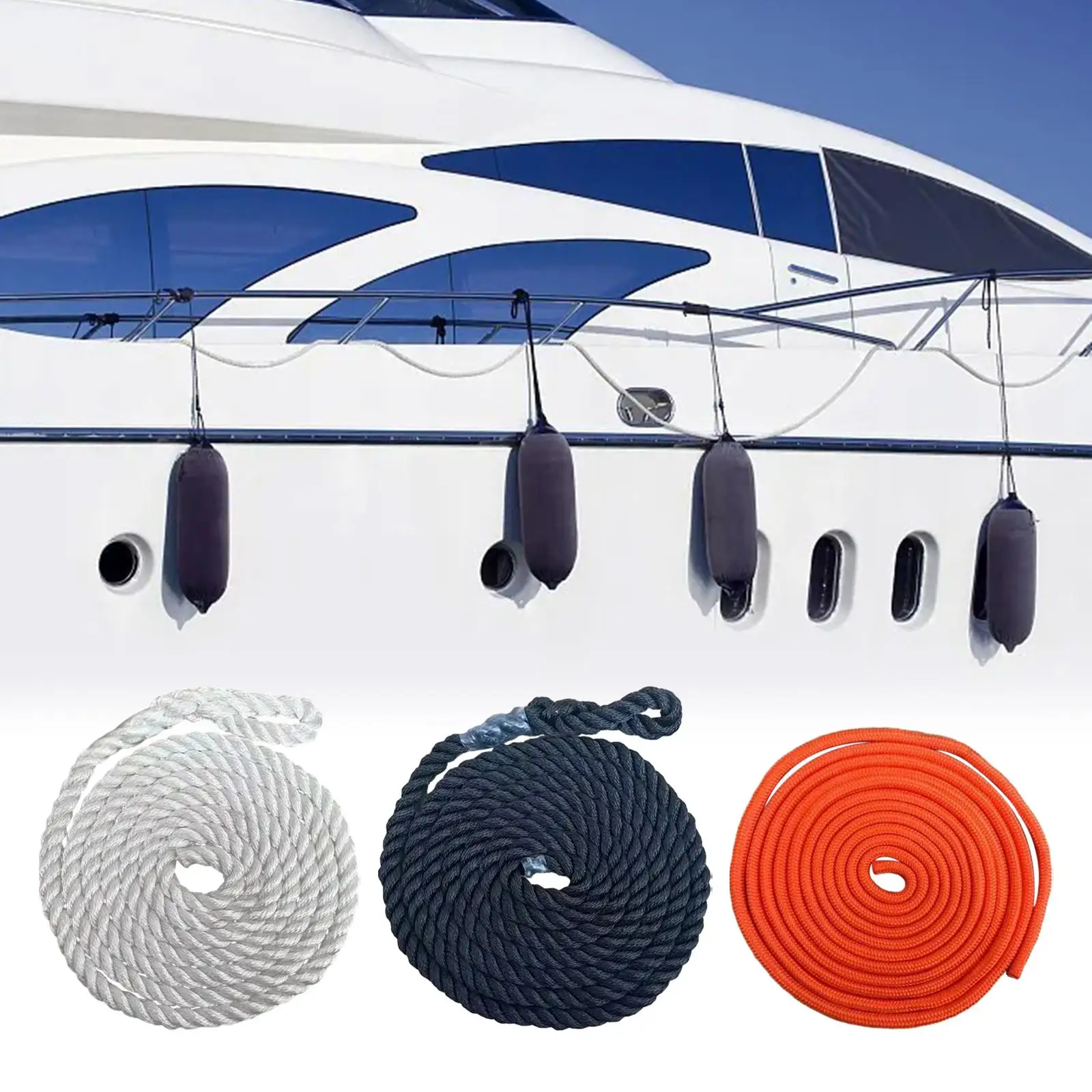 Marine Boat Bumper Rope 2M Fender Line for Inflatable Boat Buoys Sturdy Marine Boat Bumper Rope 2M Fender Line for Inflatable Boat Buoys Sturdy