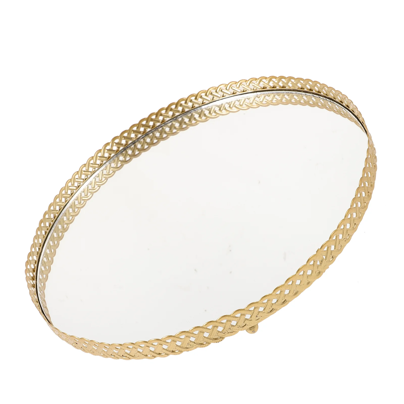 

Dresser Desktop Storage Tray Fruit Perfume Ring Holder Decorative Dressing Table Mirror Dish Trinket Dishes