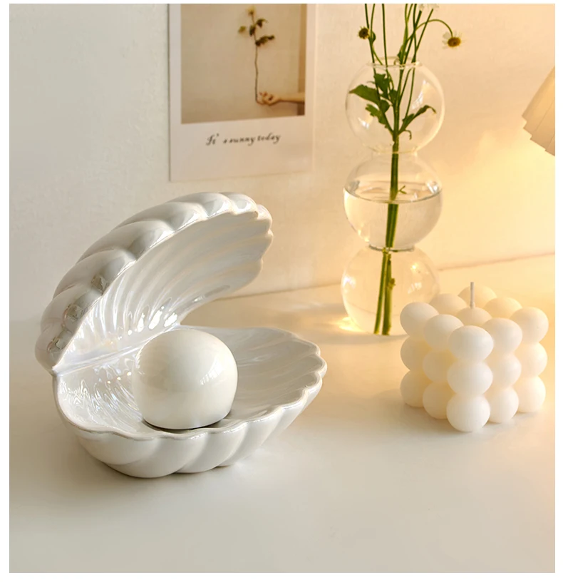 Kawaii Room Decor Shell Night Light Tray Jewelry