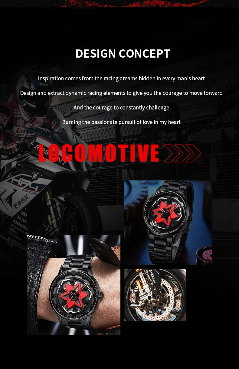 Naruto Anime - Sharingan Rotary Dial Watch – 3D Anime Quartz Waterproof Men’s Luxury Watch
