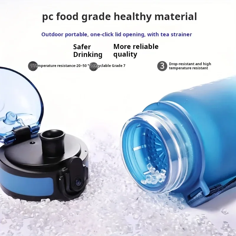 780ml/26.4oz Gradient Sport Bottle w/Strap, Leakproof BPA-Free for Gym/Outdoor Cycling/Running, Birthday/Xmas Gift