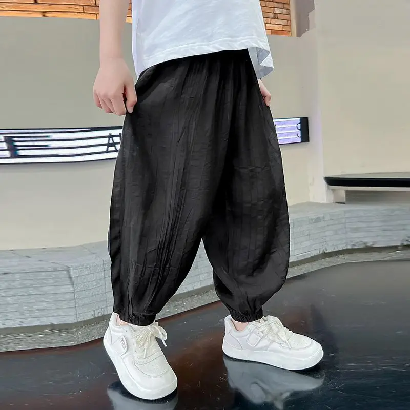 Herbst Kinder Kleidung Dünne Atmungsaktive Eis Seide Moskito-proof Hosen Casual Sport Hosen – Detail 10