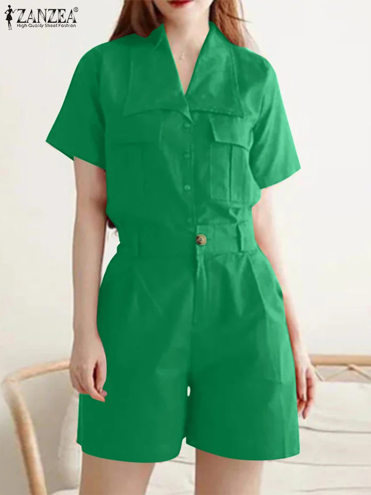 

Лето 2024, комплект ZANZEA из двух предметов, женская модная рубашка с коротким рукавом, повседневные короткие комплекты, элегантные брюки, костюмы, спортивный костюм