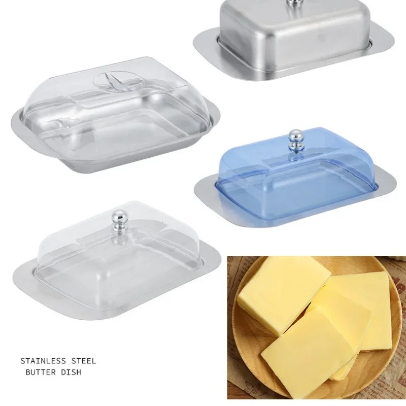 Stainless Steel Cheese Butter Storage Kitchen Accessories Butter Box European Cheeses Plate butter storage box