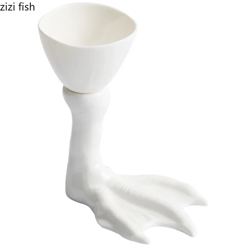 Creative High Foot Ceramic Goose Feet Dim Sum Plate Restaurant Dessert Sushi Molecular Cuisine Tableware