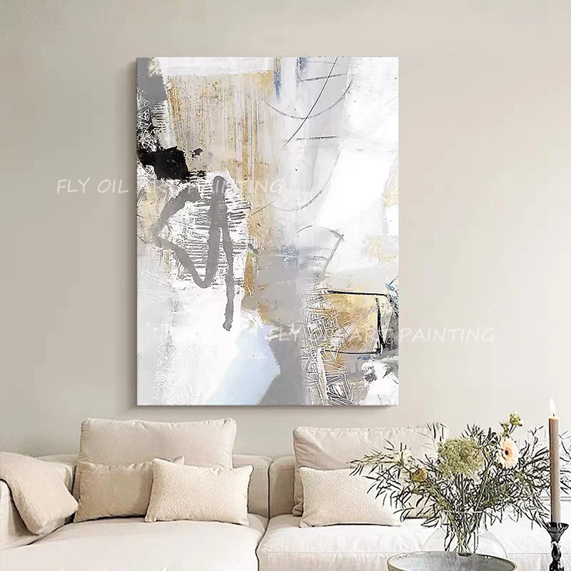 

Grey abstract modern 2023 new design Hand Painted thick grey canvas large size Oil Painting on Canvas Wall Art as a gift unframe