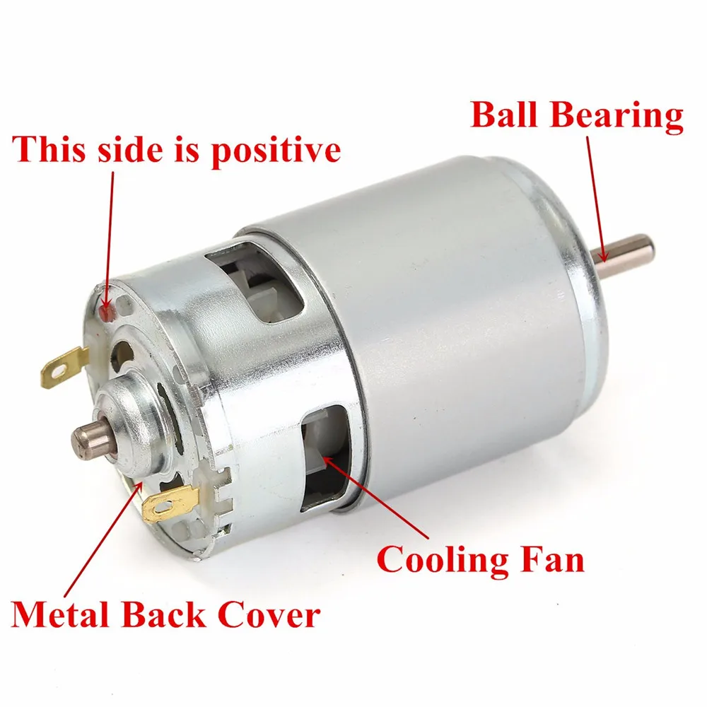 775 Motor DC 12V-24V 80W/150W/288W Double Ball Bearing Spindle Motor 12000RPM DC Motor Large Torque High Power Low Noise Motor