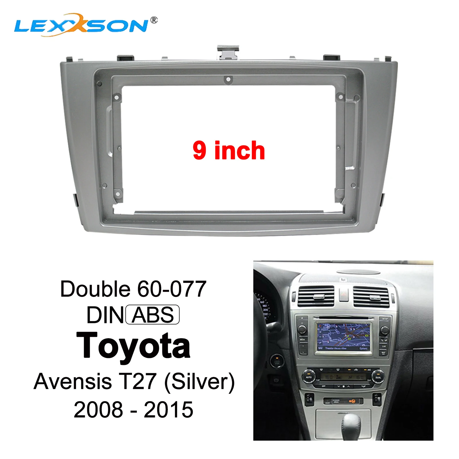 

Car Fascia For Toyota Avensis T27 2008-2015 Double Din 9 Inch Car DVD Fascias Frame Audio Fitting Adaptor Facia Panel Dashboard