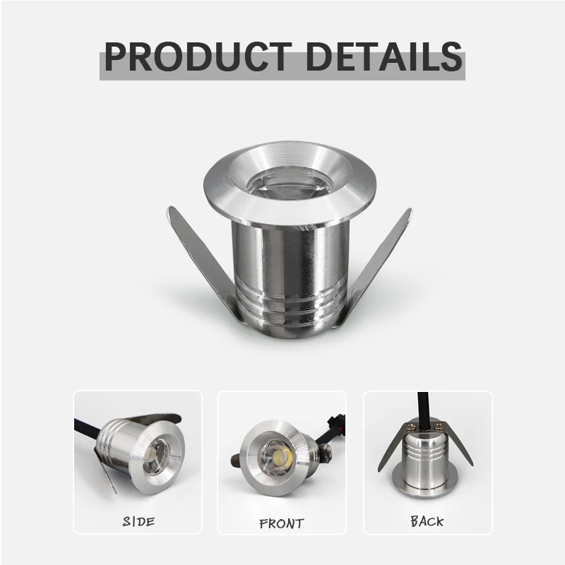 LED Spotlight Miniature Lights 4/10pcs 1W 3W Mini LED Spotlight 110V220V 12V 20mm Cutout Recessed Downlight Ceiling Lamp Showcase Display Indoor Lighting