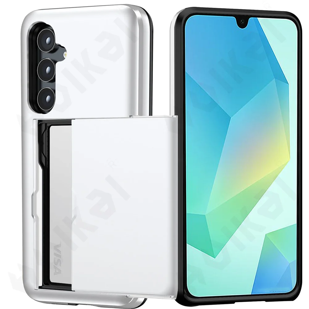 Heavy Duty Dual-Layer Protective Wallet Case with Hidden Card Slot