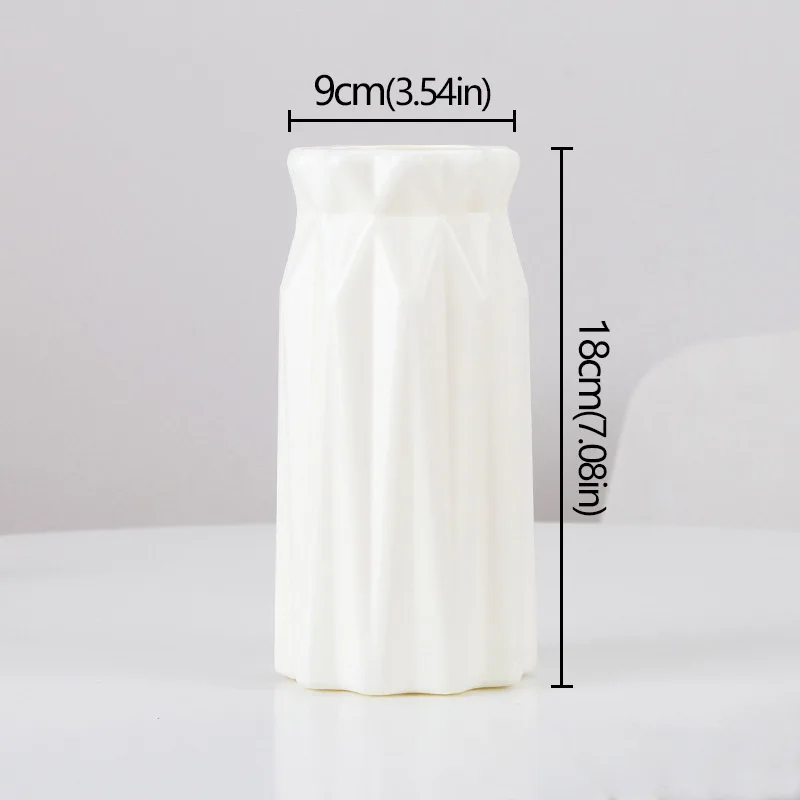 White geometric plastic vase