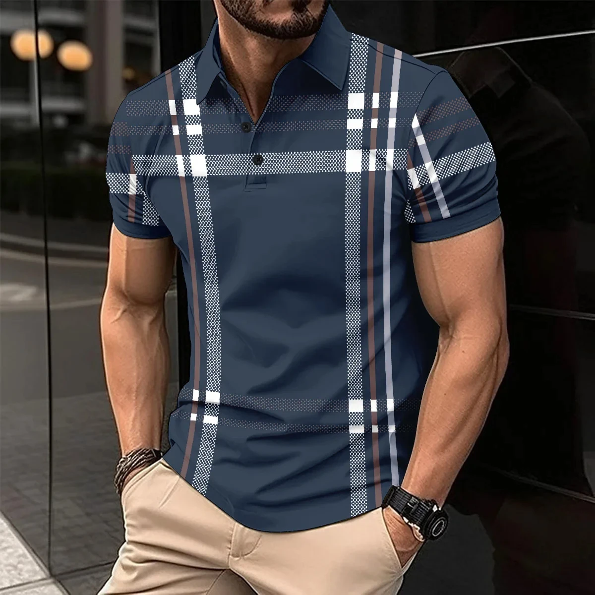 Fashion-Striped-Men-s-Polo-Shirt-Line-Summer-Short-Sleeve-Tops-Business ...