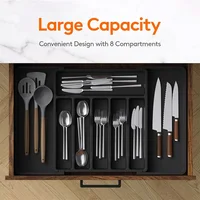 Silverware Drawer Organizer Expandable Utensil Tray for Kitchen Adjustable Flatware and Cutlery Holder Cutlery Drawer Organizer 2