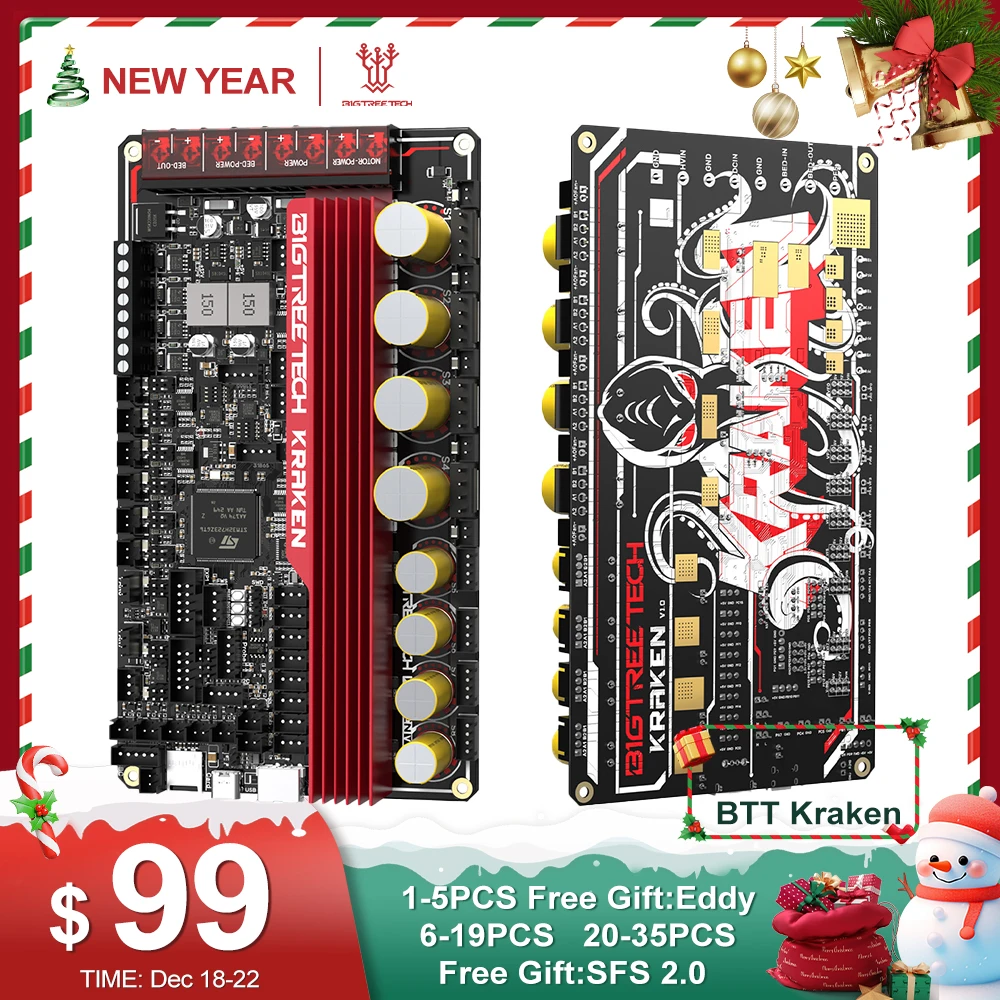 BIGTREETECH Kraken V1.0 New 3D Printer Motherboard 60V 8-axis Support TMC2160 for VORON 2.4 High-Performance 3D Control Board fysetc spider king motherboard core replaceable 10 axis industrial grade motherboard support uart spi for voron 3d printing