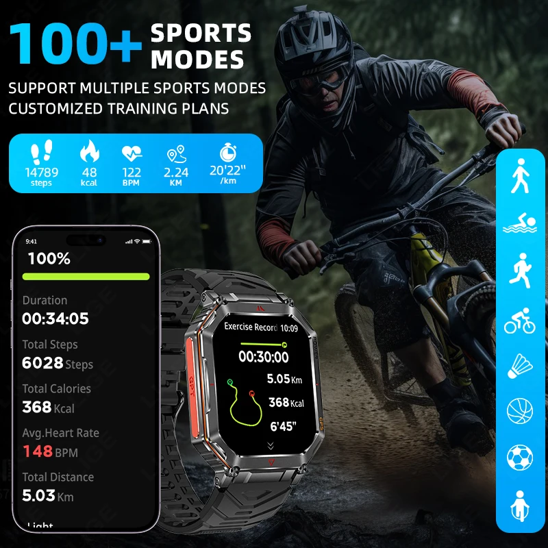 LIGE GPS ����Ʈ �ð� ���� LED ������ �߿� ������ ��Ʈ�Ͻ� ��ħ�� �ð� 450mAh ���͸� ��� �������� ��ȭ Smartwatch