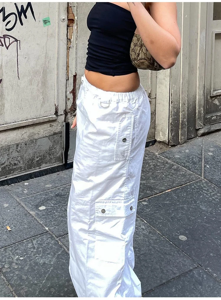 Jupe Cargo décontractée pour femmes - Dark Grey[C] - Taille haute
