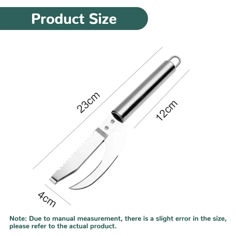 Fish Scale Knife Stainless Steel 3 In 1 Fish Scale Knife Cut/Scrape/Dig Maw Knife Scale Scraper Sawtooth Peelers Scraping Boning Filleting Tools