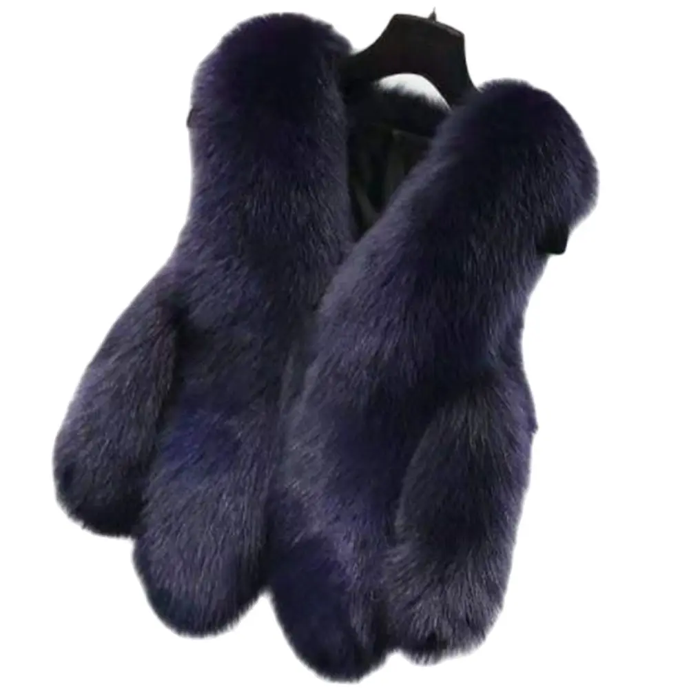 

Women Slim Fake Fur Coats Artificial Fur Outerwear Gilet Winter Jacket Waistcoat Faux Fur Vest Fluffy Arrival Jacket 3XL