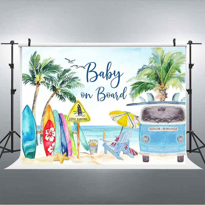 Personalized Beach Summer Theme Backdrop Baby Shower Backdrop Birthday