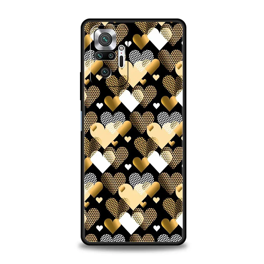 Gold Pink Rose Glitter Hearts Phone Case Cover