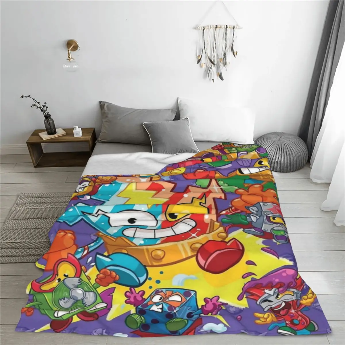 Throw Blanket Superthings Micro Fleece Blanket Four Sizes Cartoon Portable For Bedroom AntiPilling Blanket 3