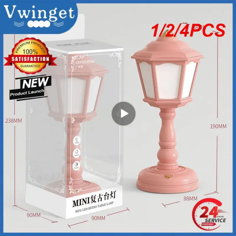 

1/2/4PCS Retro Table Lamp LED Desk Lamp USB Charging Night Lights Touch Dimmable Desk Light Mini Street Lamps Bedside Light Room