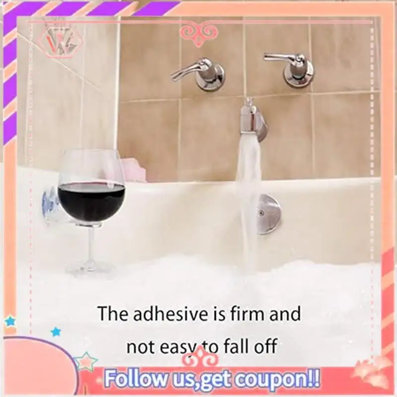 2 Pcs Bathtub Wine Glass Holders Shower Wine Glass Storage Rack Wall-Mounted Cup Holder