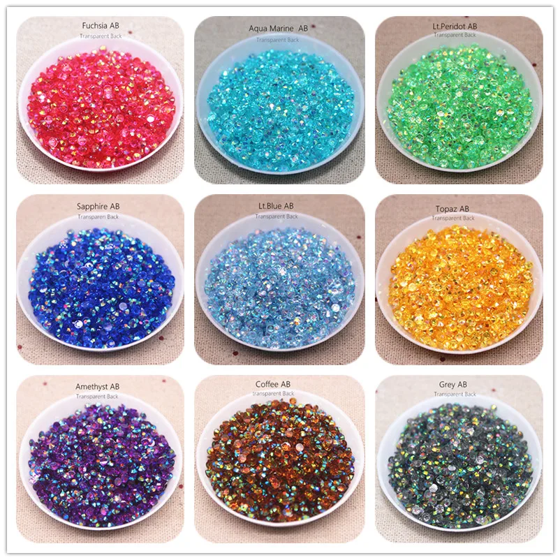 Shiny Transparent Jelly AB Resin Rhinestones Flatback Strass Stone DIY Jewelry Craft Decoration Accessories