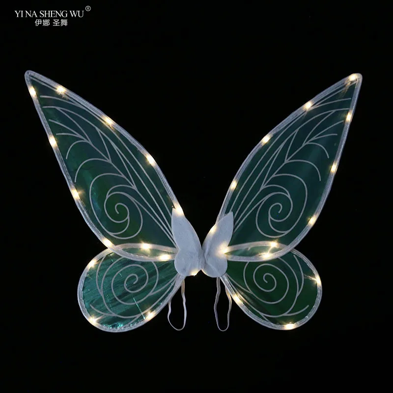 LED Butterfly Fairy Wings Stage Performance Role Play Fairy Dress Princess Angel Wings Stage Accessories Ears+head Ring