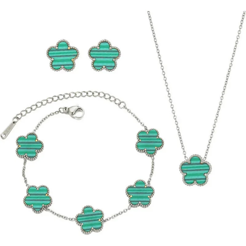 green silver set