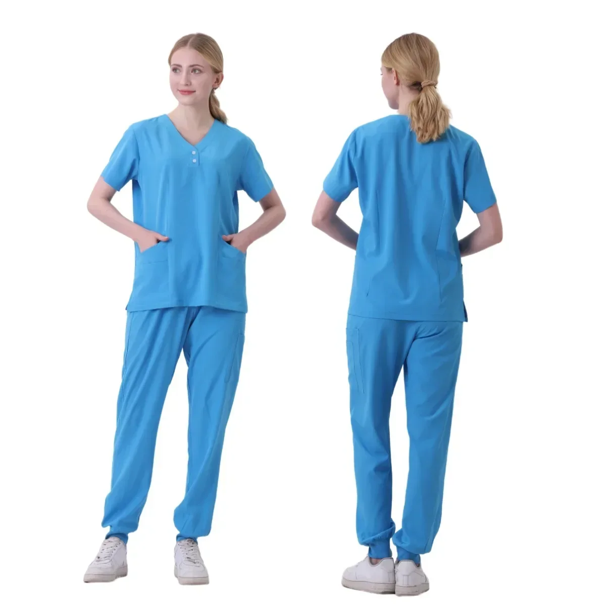 

Многоцветные скрабы, Униформа, топ с коротким рукавом и брюки, униформа для кормления, женская одежда для домашних животных, шоп-магазин, медицинская хирургия, спецодежда, набор скрабов