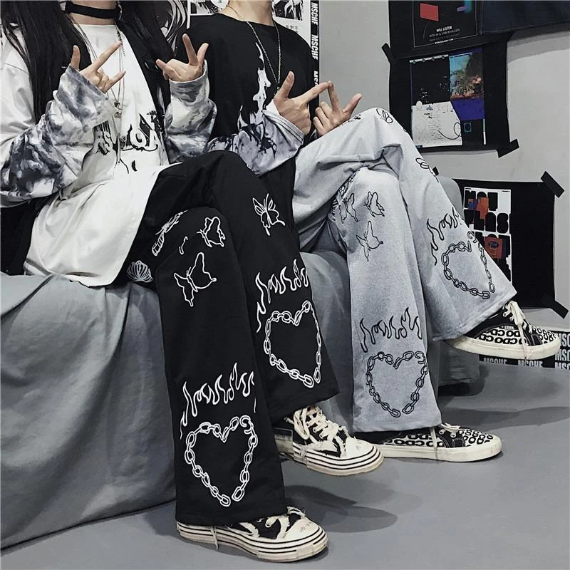 Y2k Sweatpants Female Anime Harajuku Fashion 90s Girl Clothes Loose Casual  High Waist Wide Leg Pants Korean Streetwear Women - Pants & Capris -  AliExpress