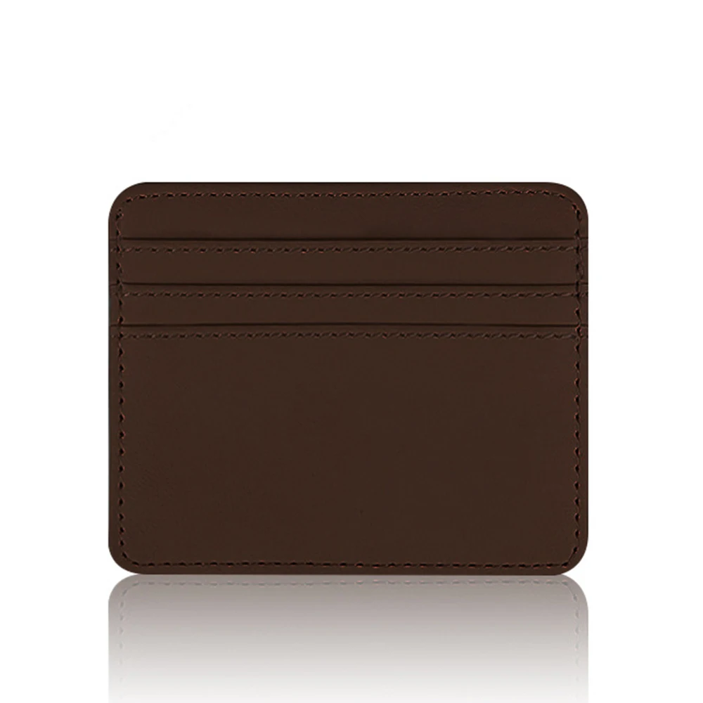 Customized Leather Slim Wallet with Initials - Personalized Cardholder Gift