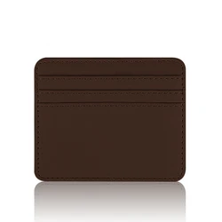 Customized Leather Slim Wallet with Initials - Personalized Cardholder Gift (Brown 04)