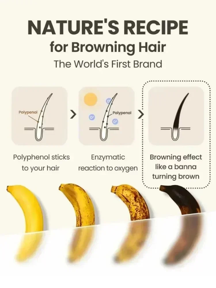 Repair and Nourish Hair with Anti-gray Hair White to Black Natural Color Essence
