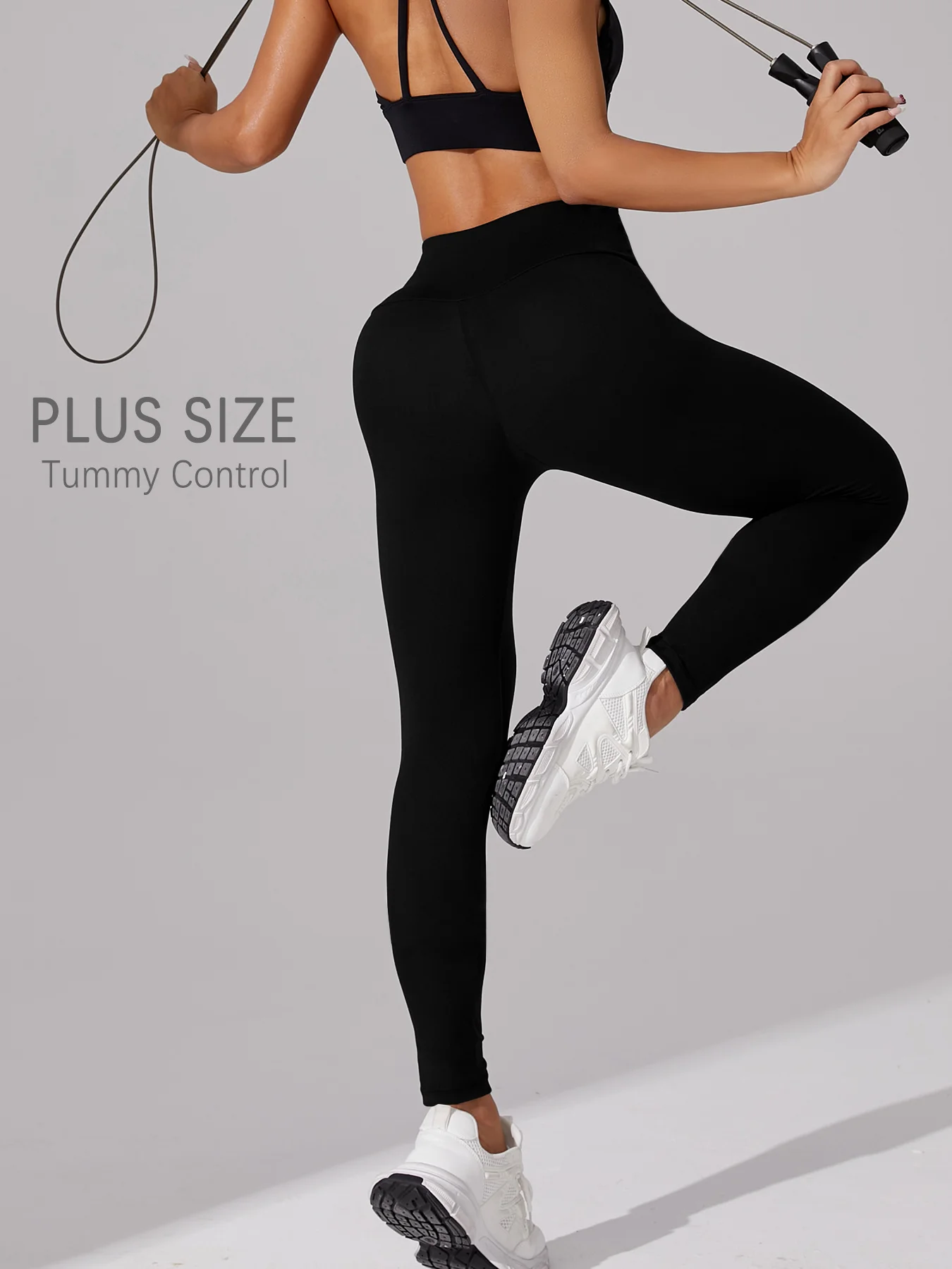 Übergröße Super Weiche Hochgeschnittene Leggings für Damen - Bauchkontrolle Komfortabler Sitz für Yoga, Laufen und Tägliches Tragen – Detail 7