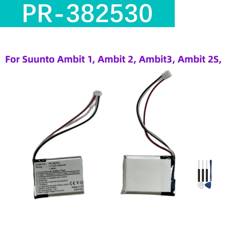 Original battery Smartwatch Battery 3.7V/ 400mAh PR-382530 For