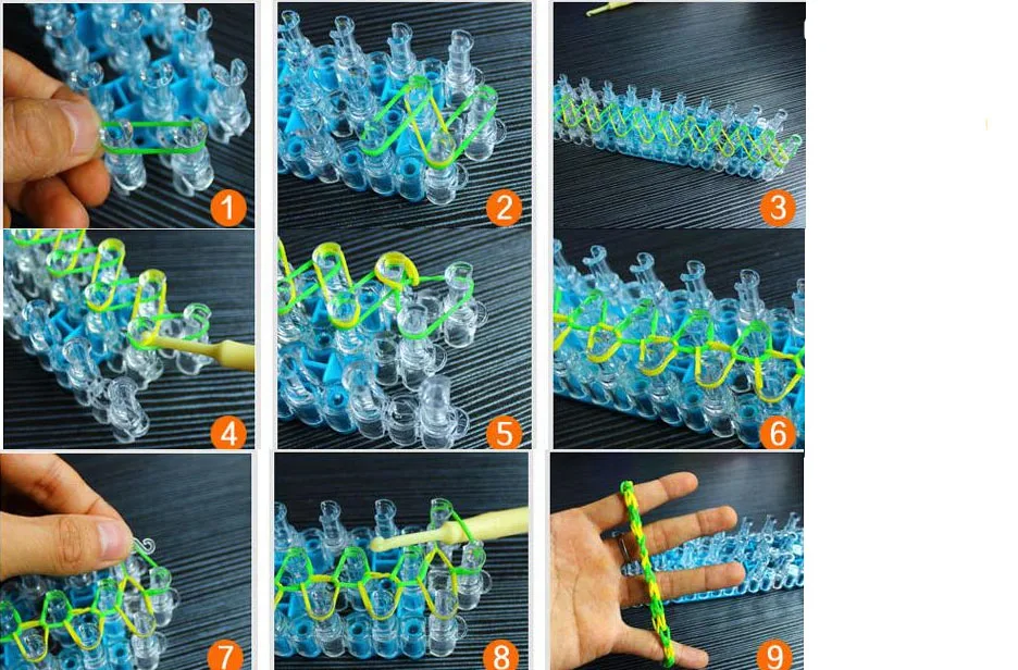 Kintting bands Loom for Colorful Rubber Band DIY To Weaving Machine Handmade Knitted Elastic Chain Bracelet Art and Craft Toy