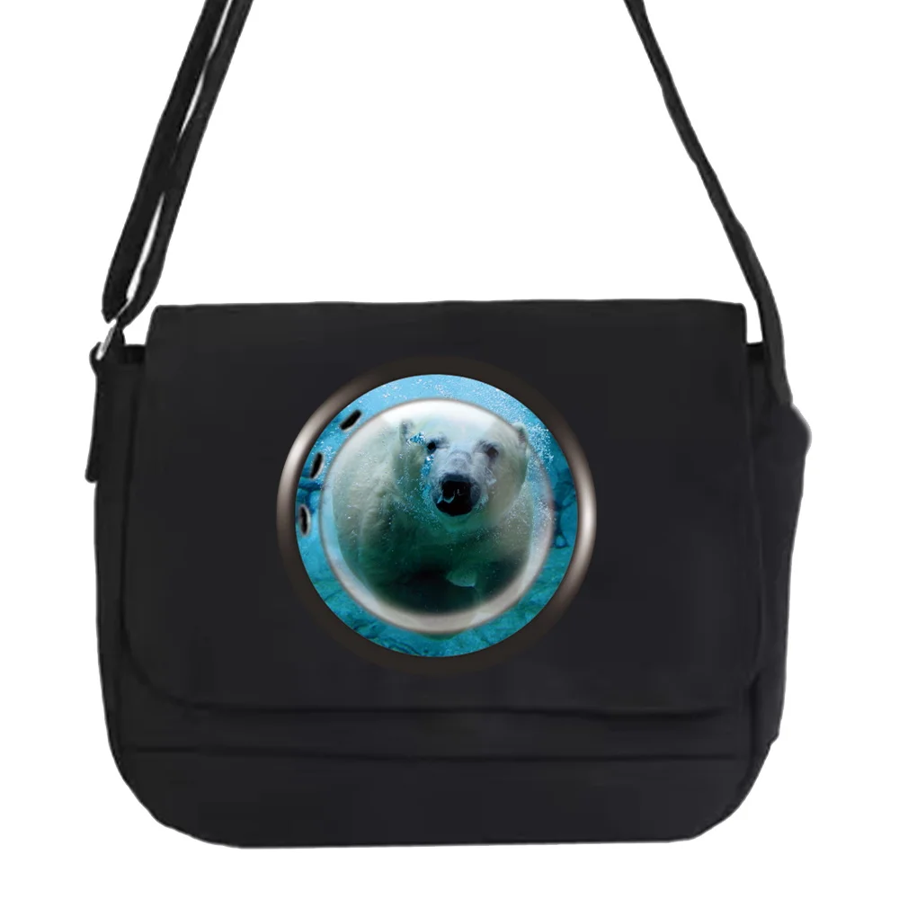 Crossbody Bag Canvas Shoulder Bags Diagonal Bag Youth Satchel Women Messenger Bags School Envelope Pouch Window Pattern