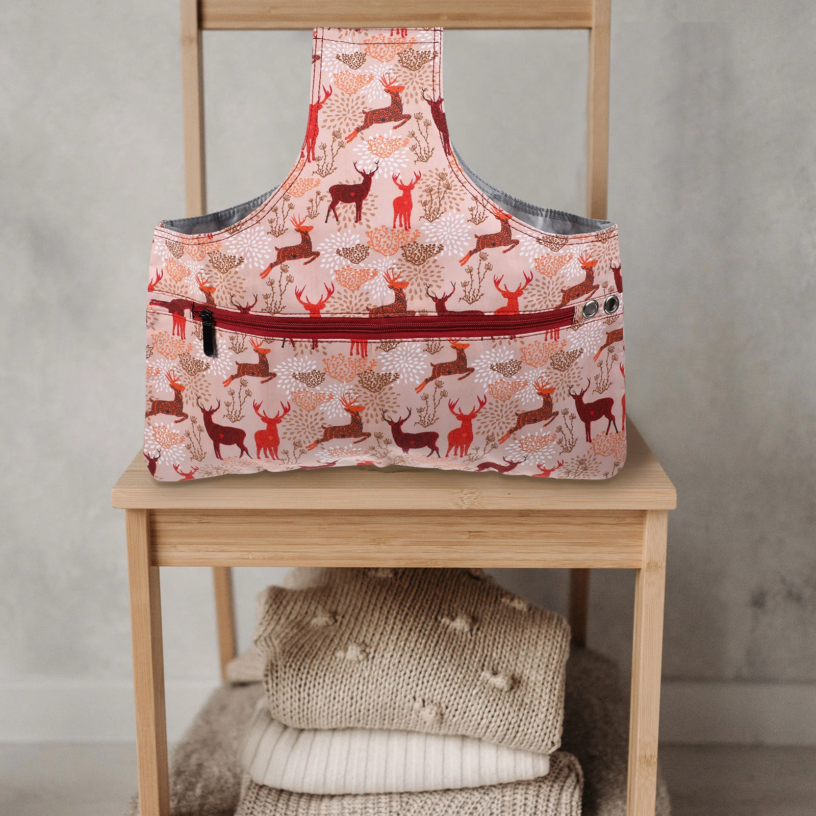 Portable Hand Strap Knitting Tote Bag Wool Storage Bag Yarn ganizer Crochet Hook Container Oxford Cloth Diy Needlework Storage